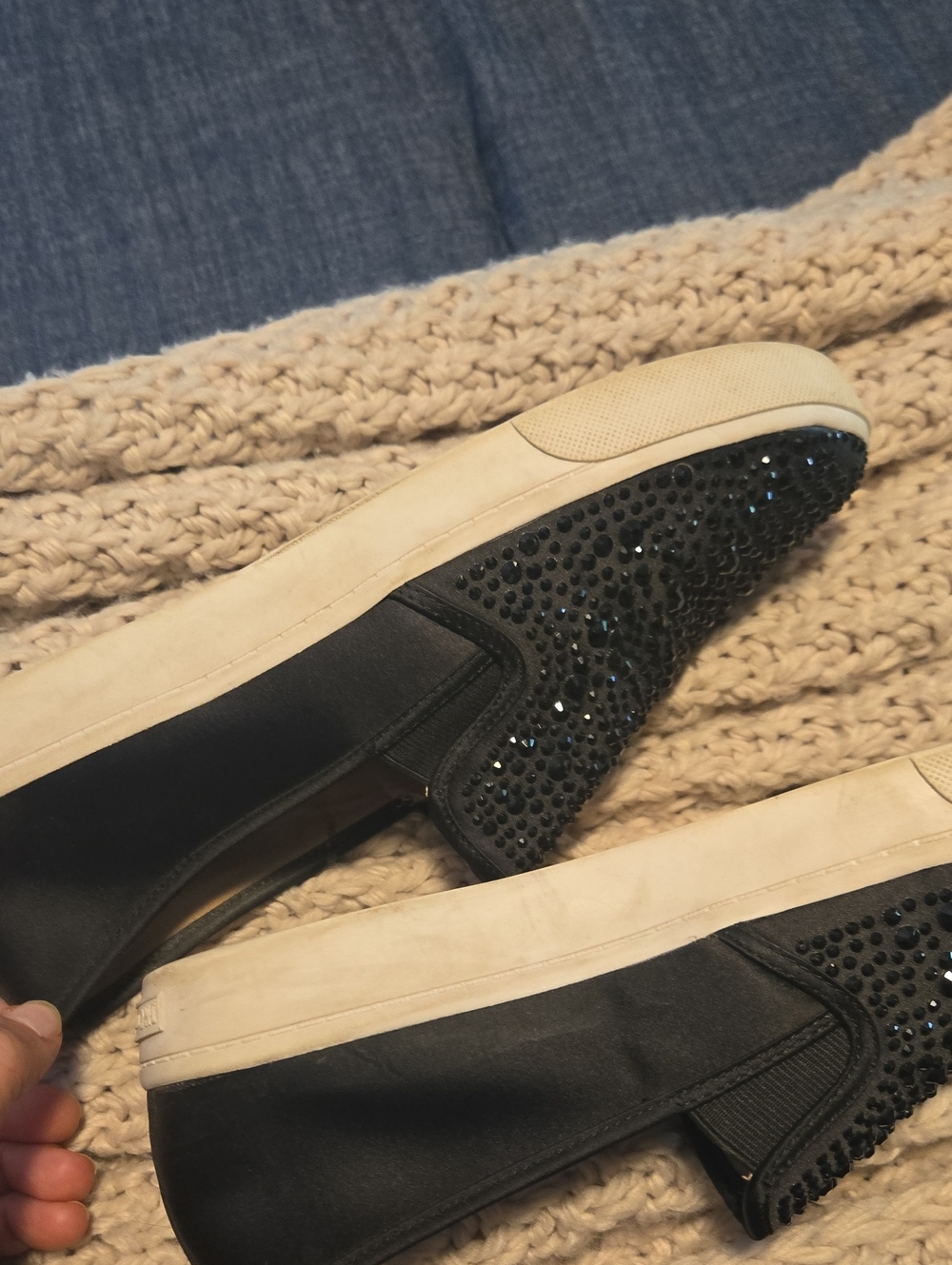 INC International Concepts BLACK Sequin Slip-On Loafers - Picture 5 of 7